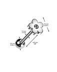 Zungenpiering Barbell mit Flower Motiv (Chirurgenstahl 316L) (9172542882120)