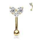 Rook- Augenbrauenpiercing "Cubic Heart" mit Zirkonia (Chirurgenstahl 316L) - Royal Skin Jewelry (9123312206152)