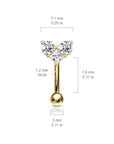 Rook- Augenbrauenpiercing "Cubic Heart" mit Zirkonia (Chirurgenstahl 316L) - Royal Skin Jewelry (9123312206152)