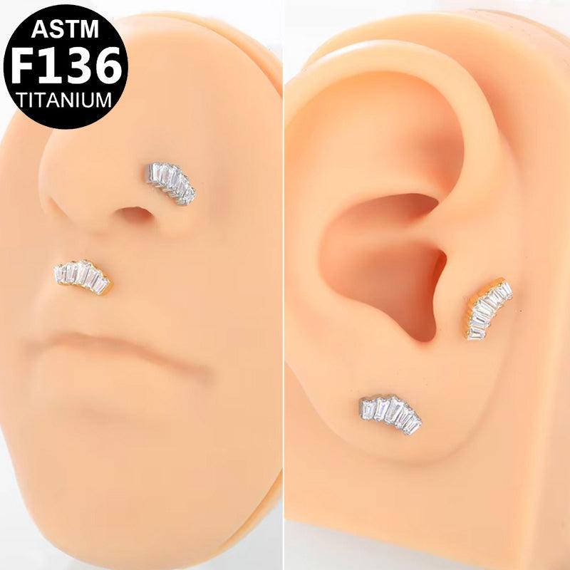 Labret aus TITAN mit gebogenem Balken