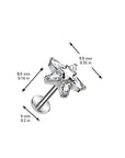 Ohrpiercing mit Sternen Motiv und Zirkonia Kristallen - Chirurgenstahl 316L (9246908318024)