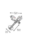 Ohrpiercing mit Schmetterling Aufsatz vergoldet und Zirkonia Kristallen - Chirurgenstahl 316L (9180413296968)
