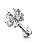 Ohrstecker mit "Flower Top" mit Zirkonia Steinen (Chirurgenstahl 316L) (9123572023624)