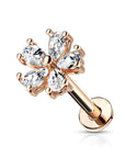 Ohrstecker mit "Flower Top" mit Zirkonia Steinen (Chirurgenstahl 316L) (9123572023624)