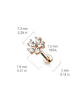 Ohrstecker mit "Flower Top" mit Zirkonia Steinen (Chirurgenstahl 316L) (9123572023624)