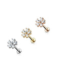 Ohrstecker mit "Flower Top" mit Zirkonia Steinen (Chirurgenstahl 316L) (9123572023624)