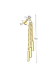 Ohrpiercing mit 3 Stäben an Kette und Zirkonia Kristall - Chirurgenstahl 316L (9253650202952)