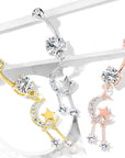 Bauchnabelstecker "Night Dreams" mit Zirkonia Kristallen (9307727888712)