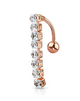 Bauchnabelpiercing 8 Quadrate Top Drop Anhänger mit Zirkonia Kristallen (9307715338568)