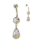 Bauchnabelpiercing "Blossom Pearl" mit Zirkonia Steinen (Chirurgenstahl 316L) (9126302122312)