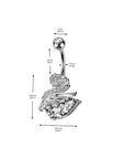 Bauchnabelpiercing mit Schwan Motiv und Zirkonia Kristallen (9301231698248)