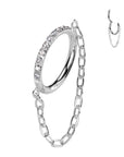 Segmentclicker Ringe Titan mit eingefassten zirkonia kristallen und verbundene kette (9192679965000)