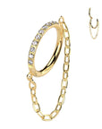 Segmentclicker Ringe Titan in gold mit eingefassten zirkonia kristallen und verbundene kette (9192696316232)