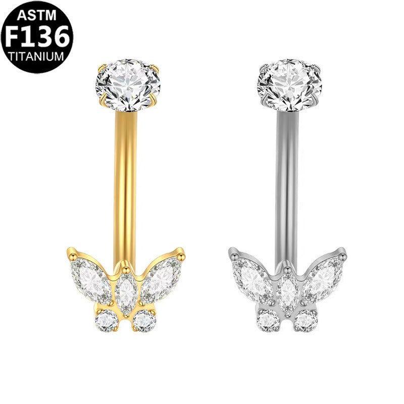 Schmetterling Bauchnabelpiercing aus Titan