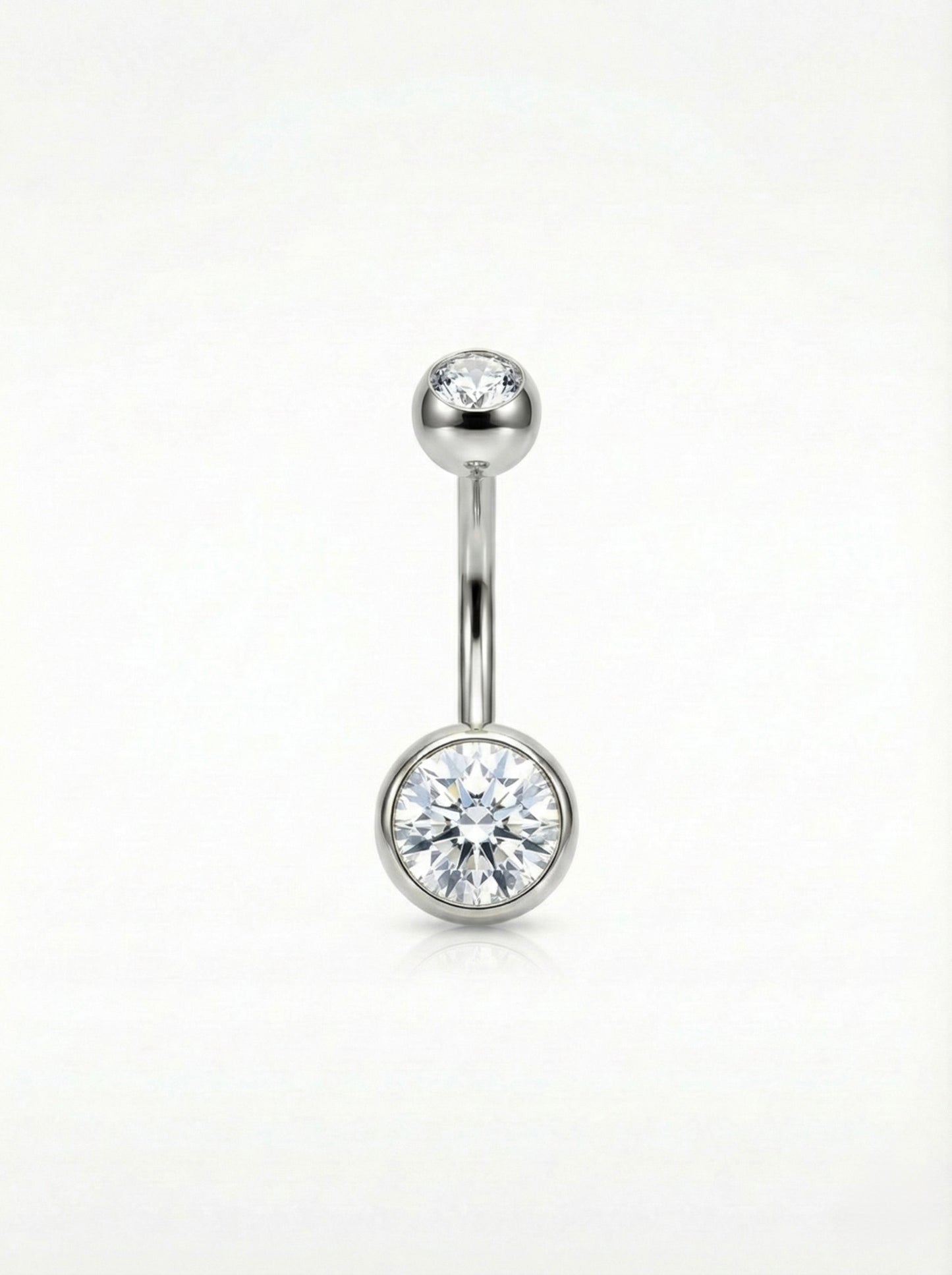 Bauchnabelpiercing Titan mit Zirkonia Doppelkristall