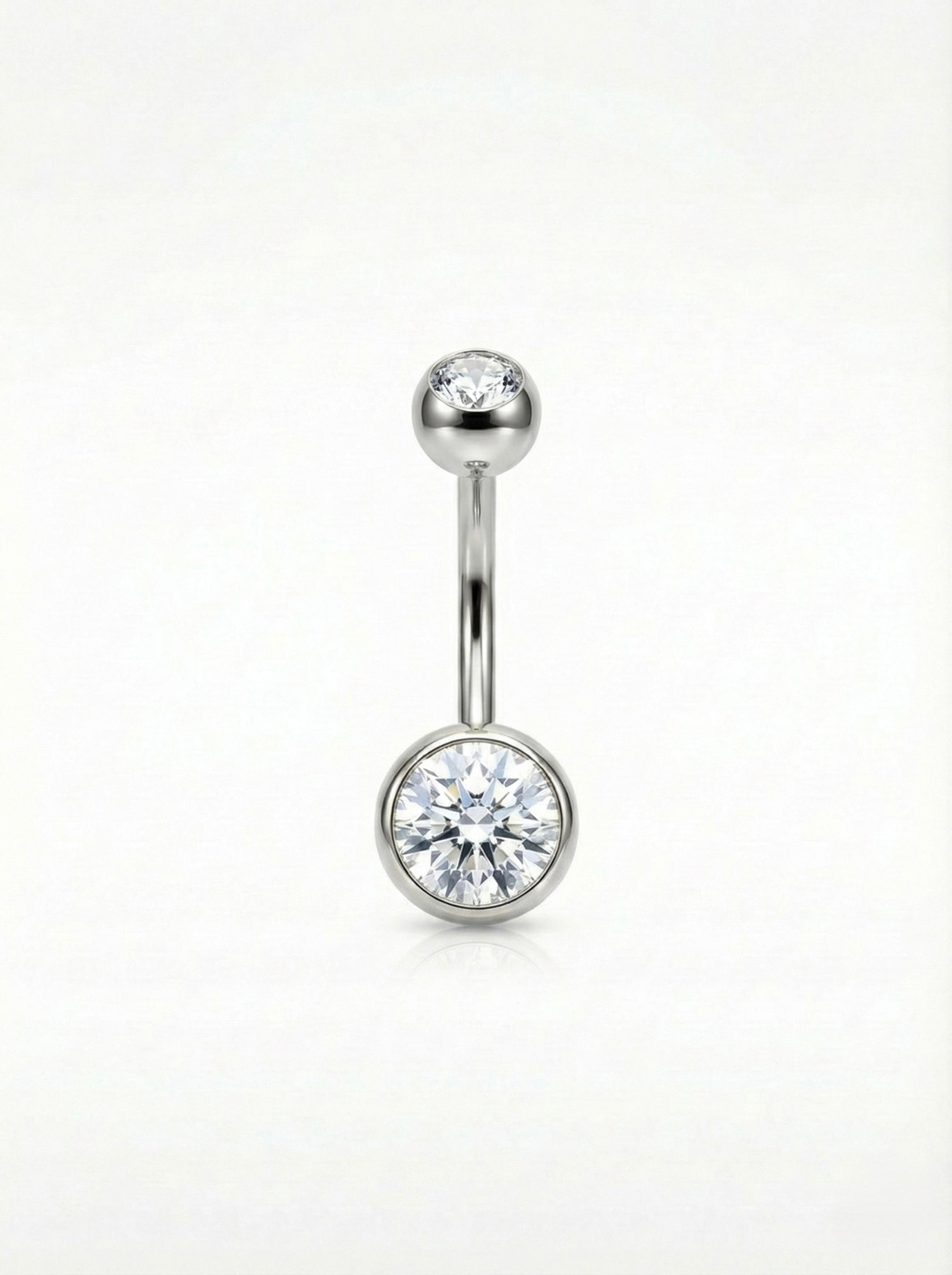 Doppelkristall Zarge Bauchnabelpiercing aus Titan
