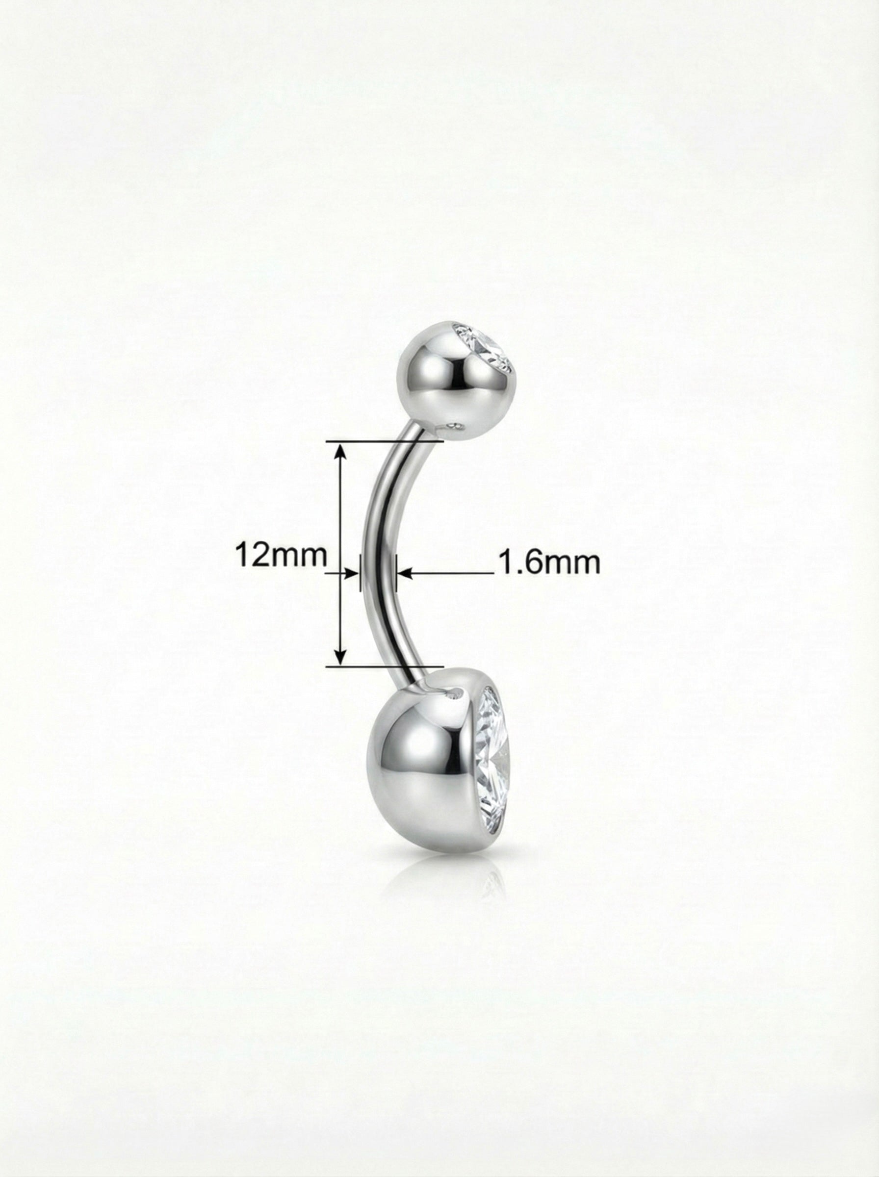 Doppelkristall Zarge Bauchnabelpiercing aus Titan