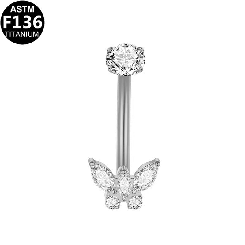 Schmetterling Bauchnabelpiercing aus Titan