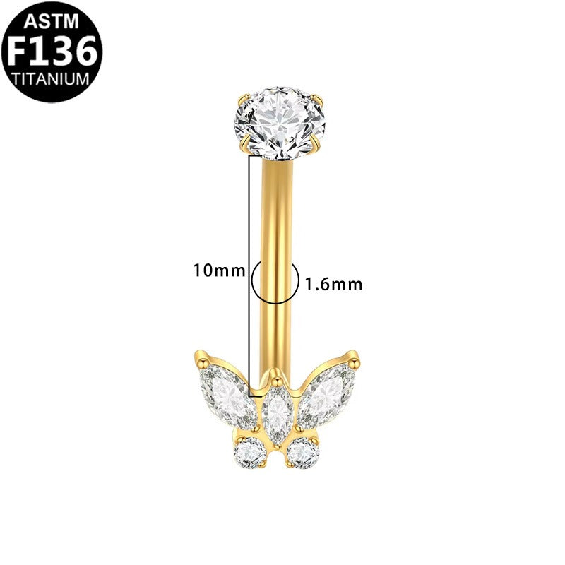 Schmetterling Bauchnabelpiercing aus Titan
