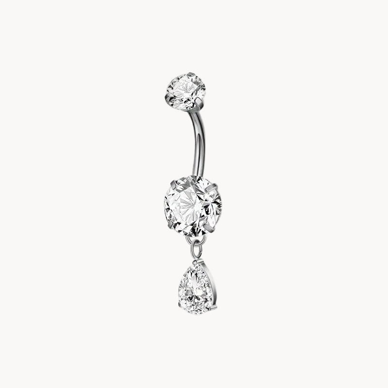 Bauchnabel Titan Bananabell Doppel-Kristall Tropfen 1,6×10 mm – ROYALSKIN