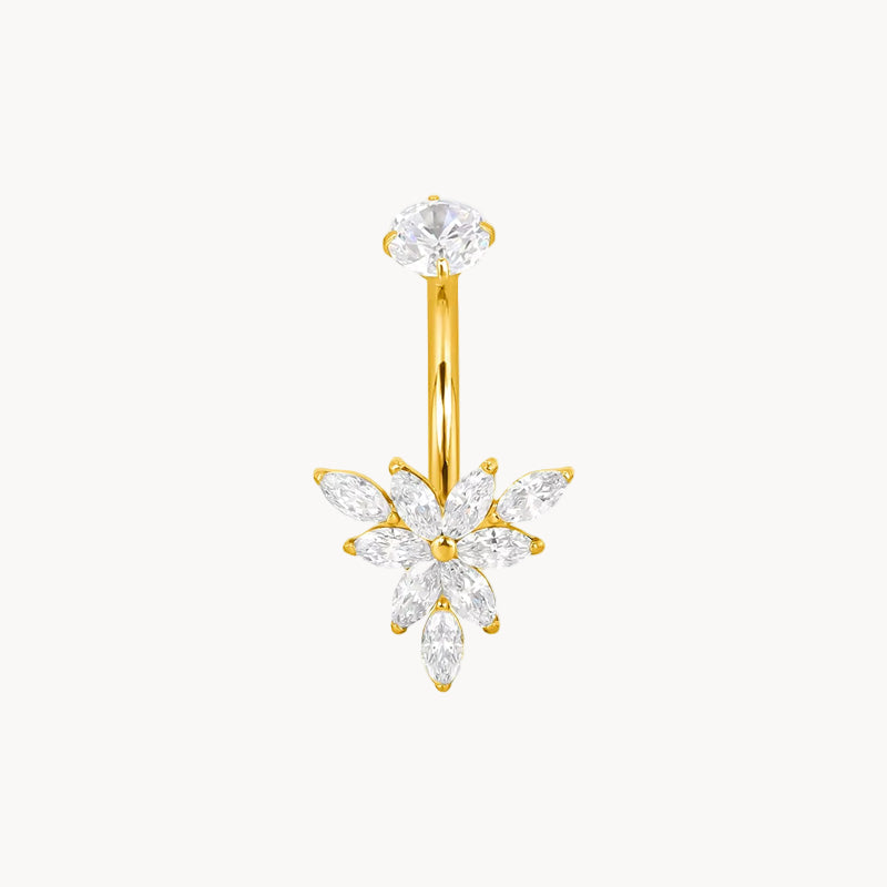Bauchnabel Titan 18kt Gold PVD Bananabell Blüte – ROYALSKIN