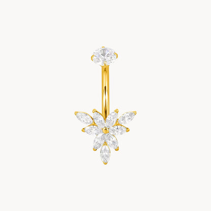 Bauchnabel Titan 18kt Gold PVD Bananabell Blüte – ROYALSKIN