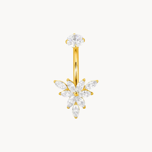 Bauchnabel Titan 18kt Gold PVD Bananabell Blüte – ROYALSKIN