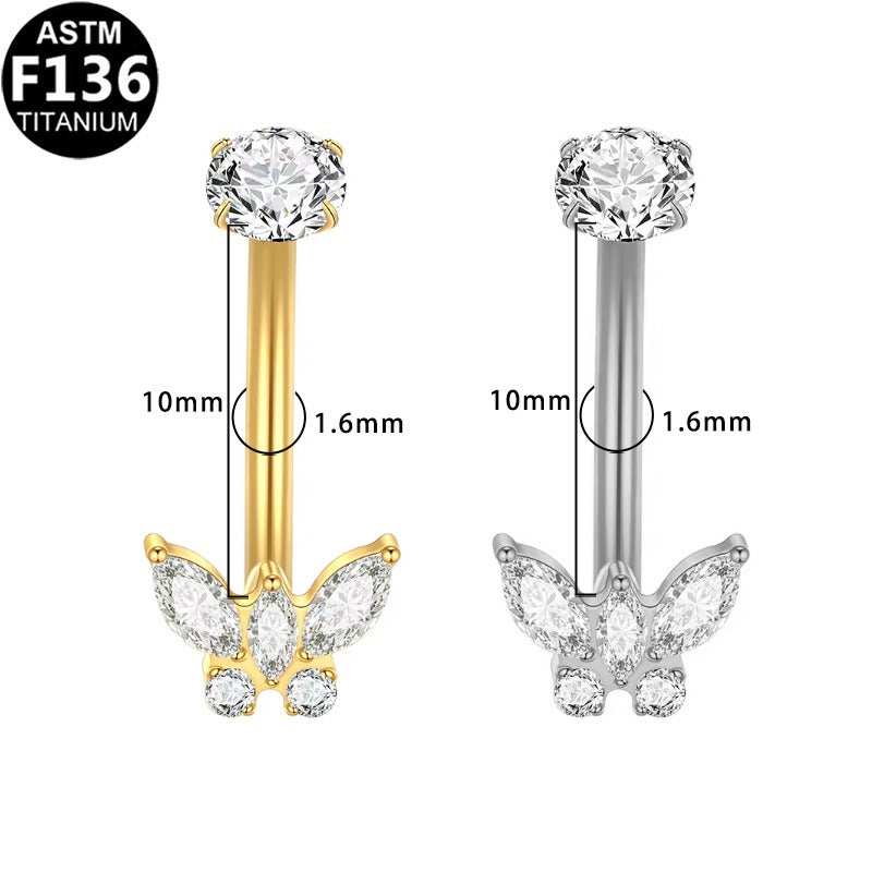 Schmetterling Bauchnabelpiercing aus Titan