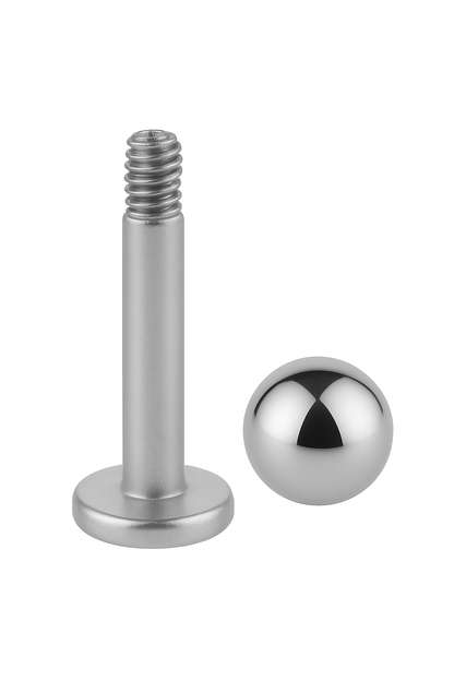Titan Labret inklusive 3mm Kugel 4mm Flatback Außengewinde