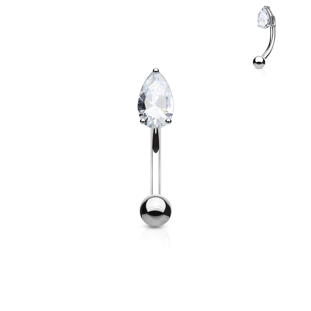 Rookpiercing "Tear Drop" mit Zirkonia-Stein (316L Chirurgenstahl) - Royal Skin Jewelry (9087067914568)