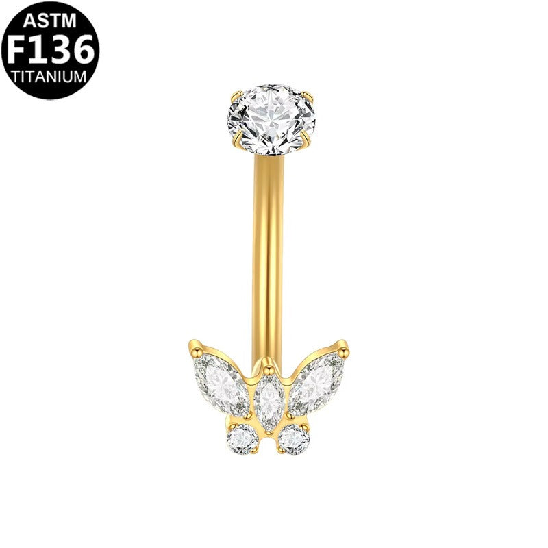 Schmetterling Bauchnabelpiercing aus Titan