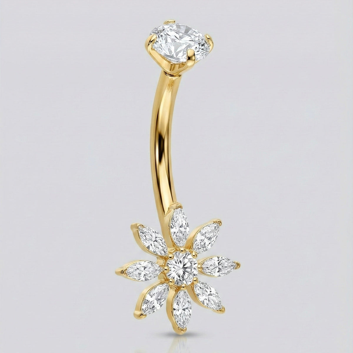 Blütenstern Bauchnabelpiercing aus Titan
