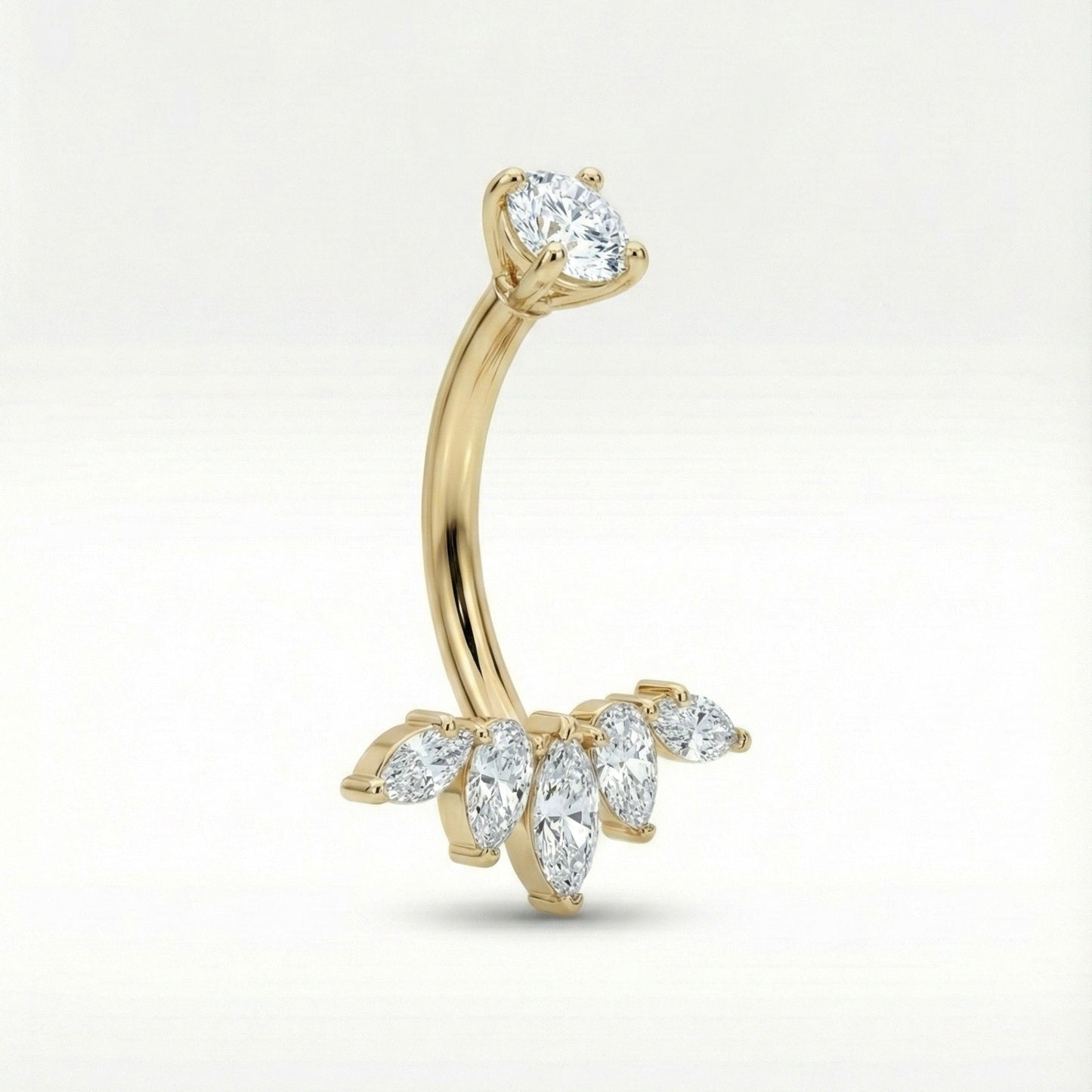 Bauchnabelpiercing aus TITAN mit Kristalltropfen