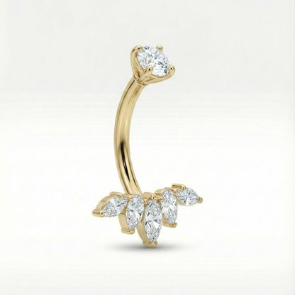 Bauchnabelpiercing aus TITAN mit Kristalltropfen