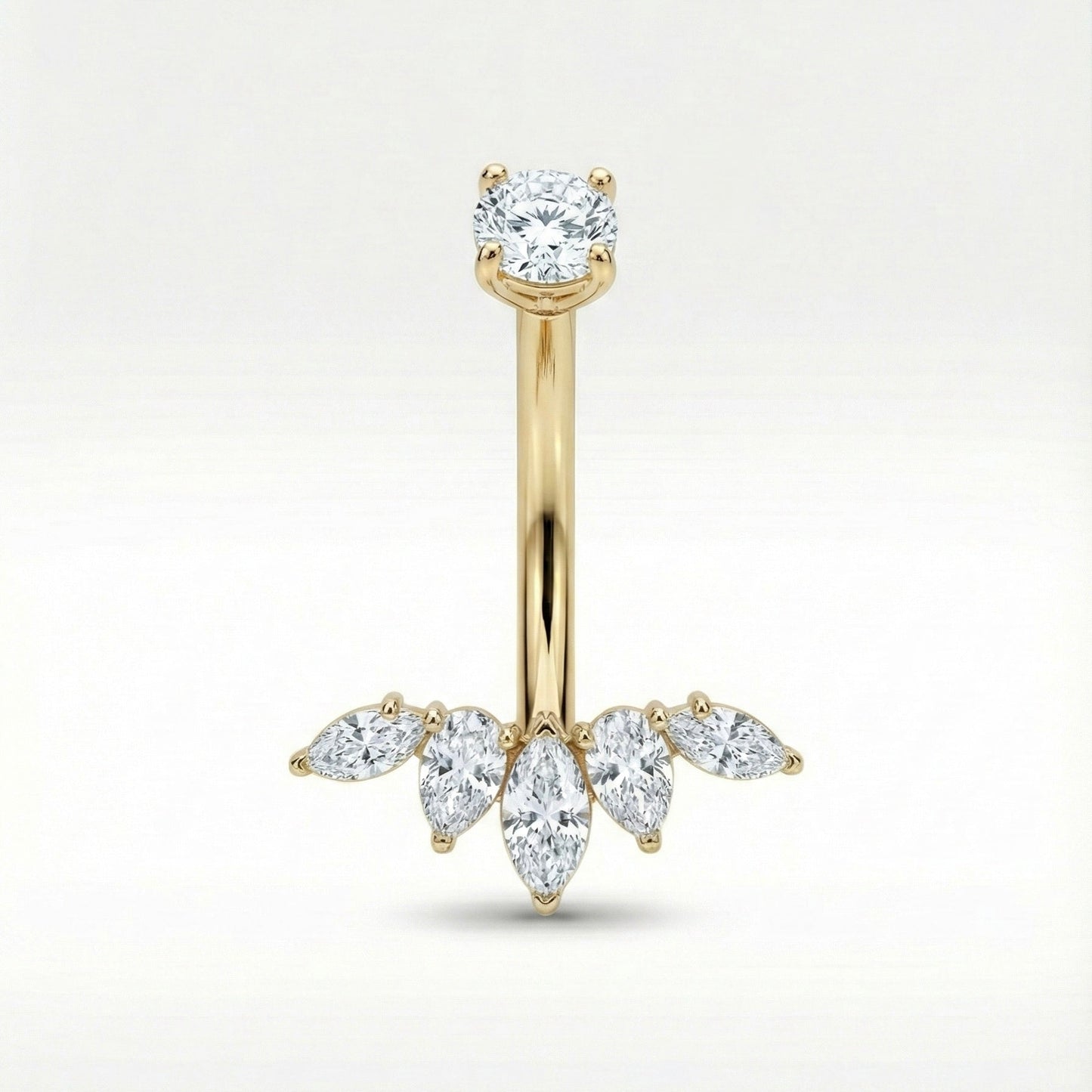 Bauchnabelpiercing aus TITAN mit Kristalltropfen