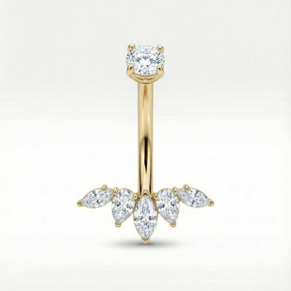 Bauchnabelpiercing aus TITAN mit Kristalltropfen