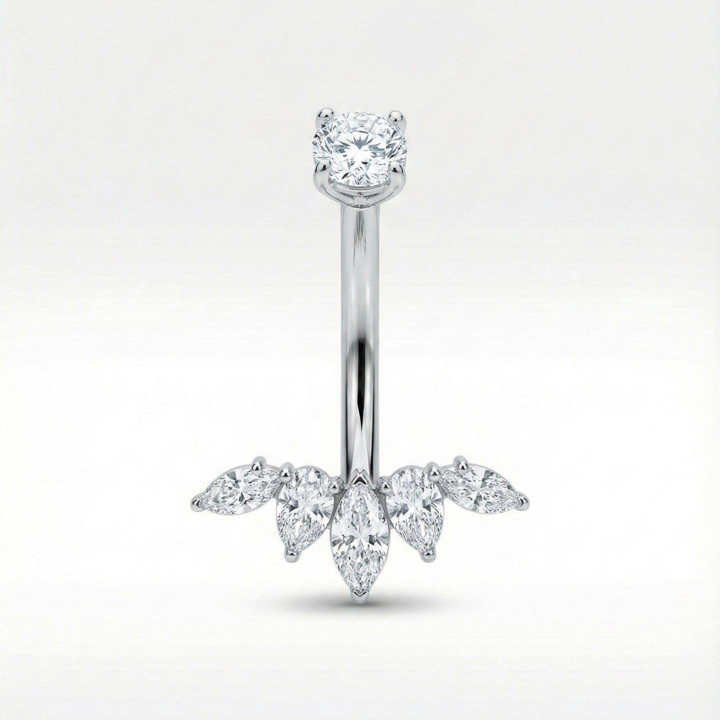 Bauchnabelpiercing aus TITAN mit Kristalltropfen