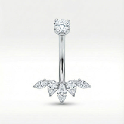 Bauchnabelpiercing aus TITAN mit Kristalltropfen