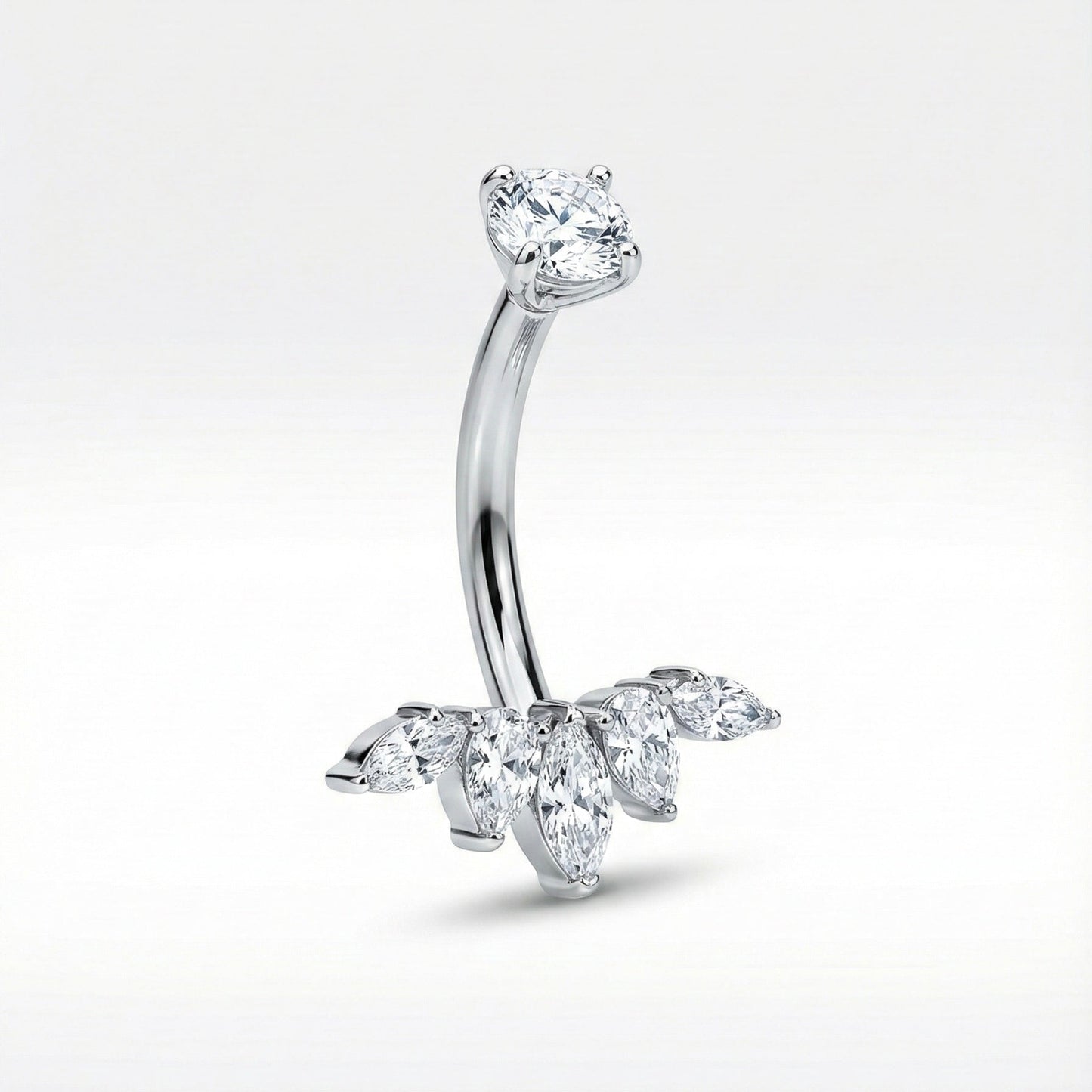 Bauchnabelpiercing aus TITAN mit Kristalltropfen