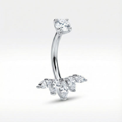 Bauchnabelpiercing aus TITAN mit Kristalltropfen