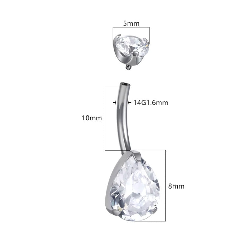 Tropfen Bauchnabelpiercing aus Titan