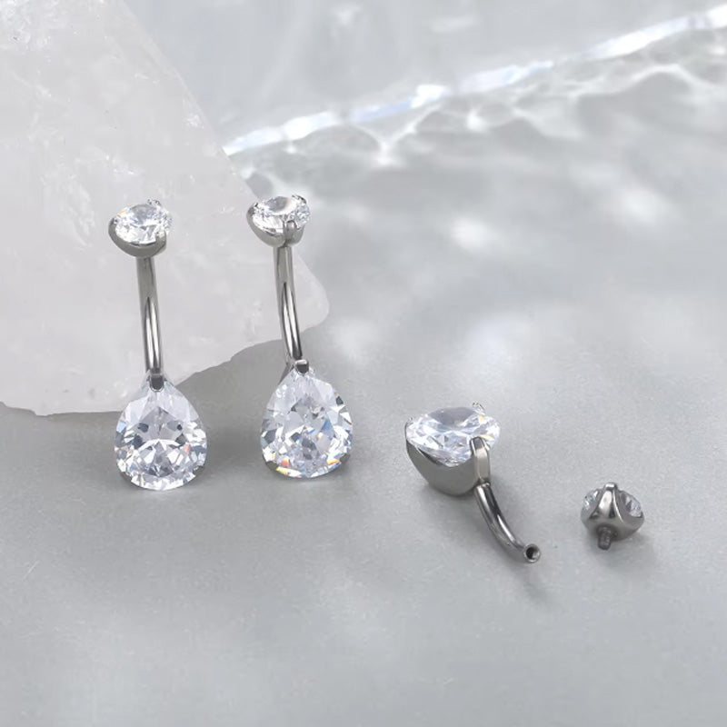 Tropfen Bauchnabelpiercing aus Titan