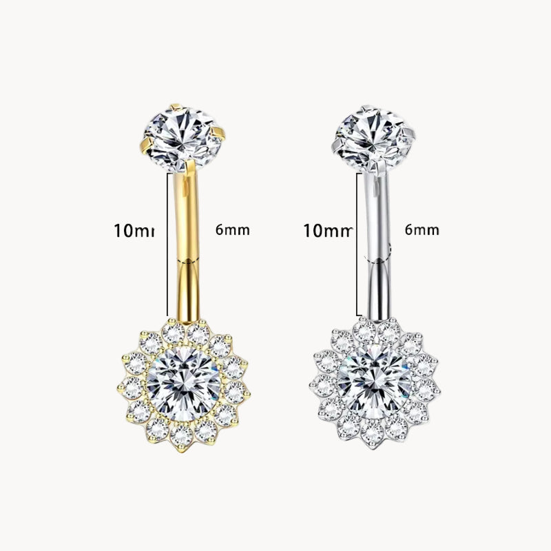 Blütenhalo Bauchnabelpiercing aus Titan