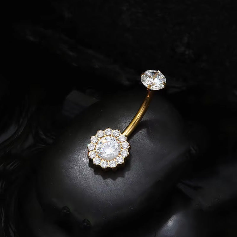 Blütenhalo Bauchnabelpiercing aus Titan