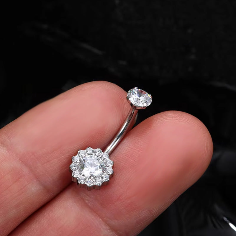 Blütenhalo Bauchnabelpiercing aus Titan