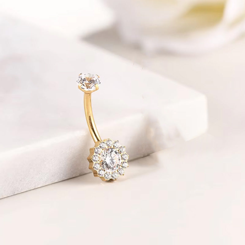 Blütenhalo Bauchnabelpiercing aus Titan
