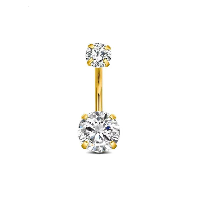 Doppelkristall Krappen Bauchnabelpiercing aus Titan