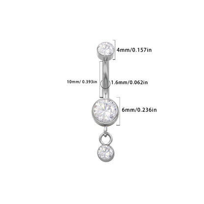 Bauchnabelpiercing Bananabell Titan Zirkonia Zargen-Drop