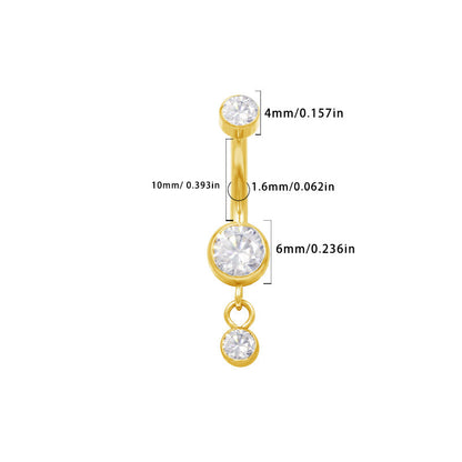 Bauchnabelpiercing Bananabell Titan Zirkonia Zargen-Drop