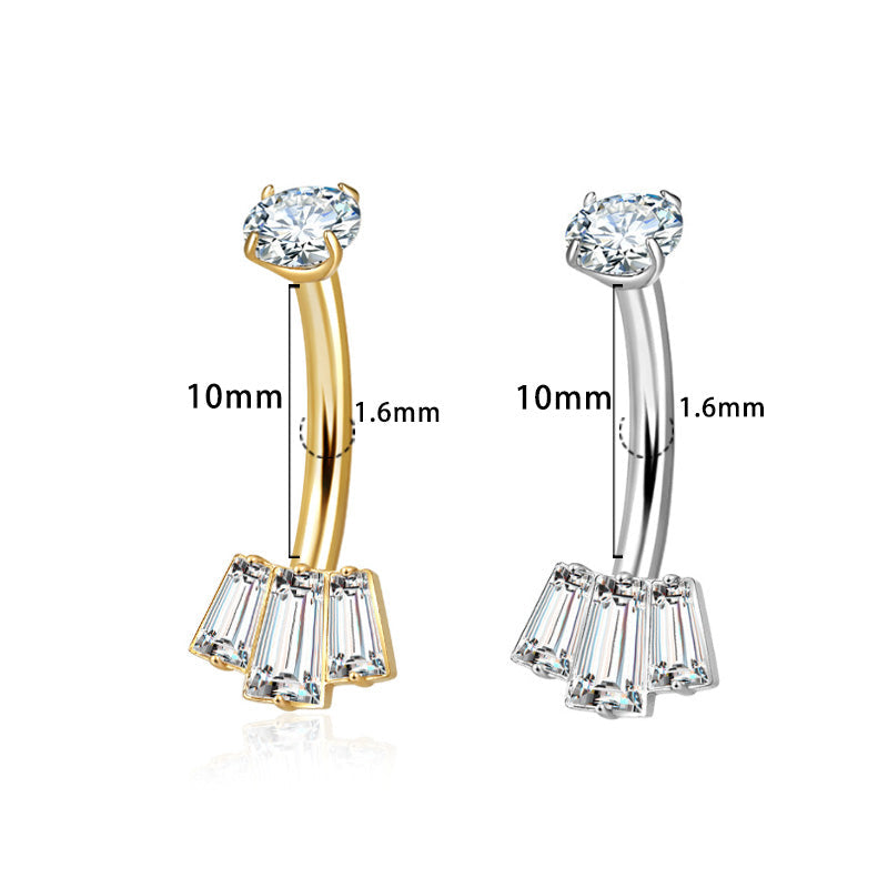 Baguette Fächer Bauchnabelpiercing aus Titan